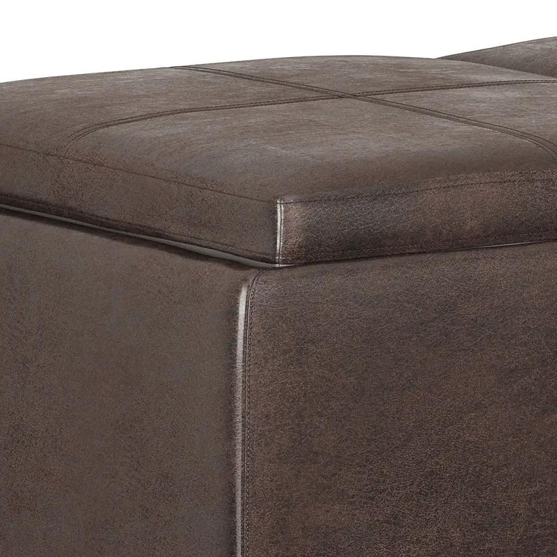Avalon - Storage Ottoman - Distressed Brown by Unique Piece Furniture