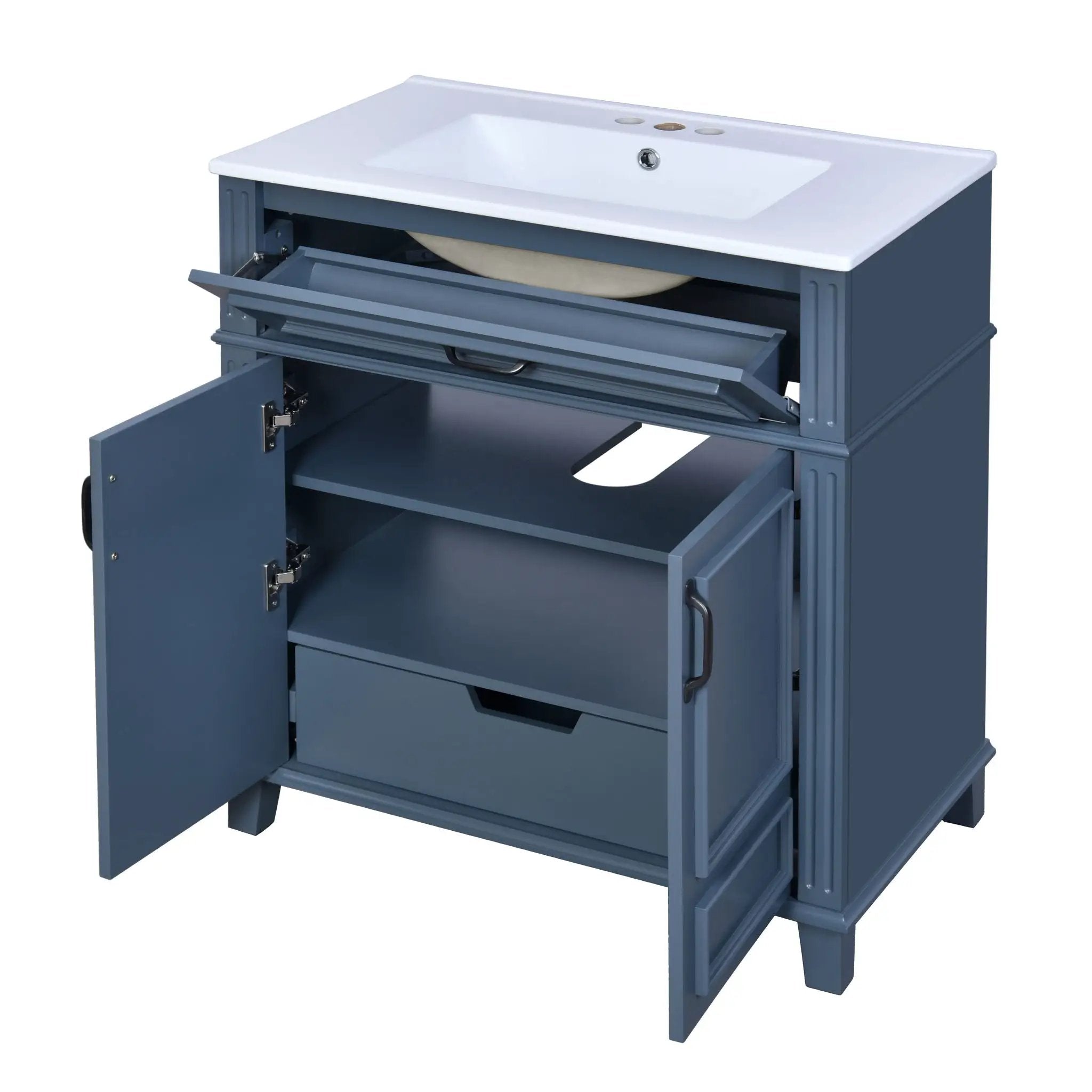 Bathroom Vanity With Sink Storage Cabinet - Blue by Unique Piece Furniture