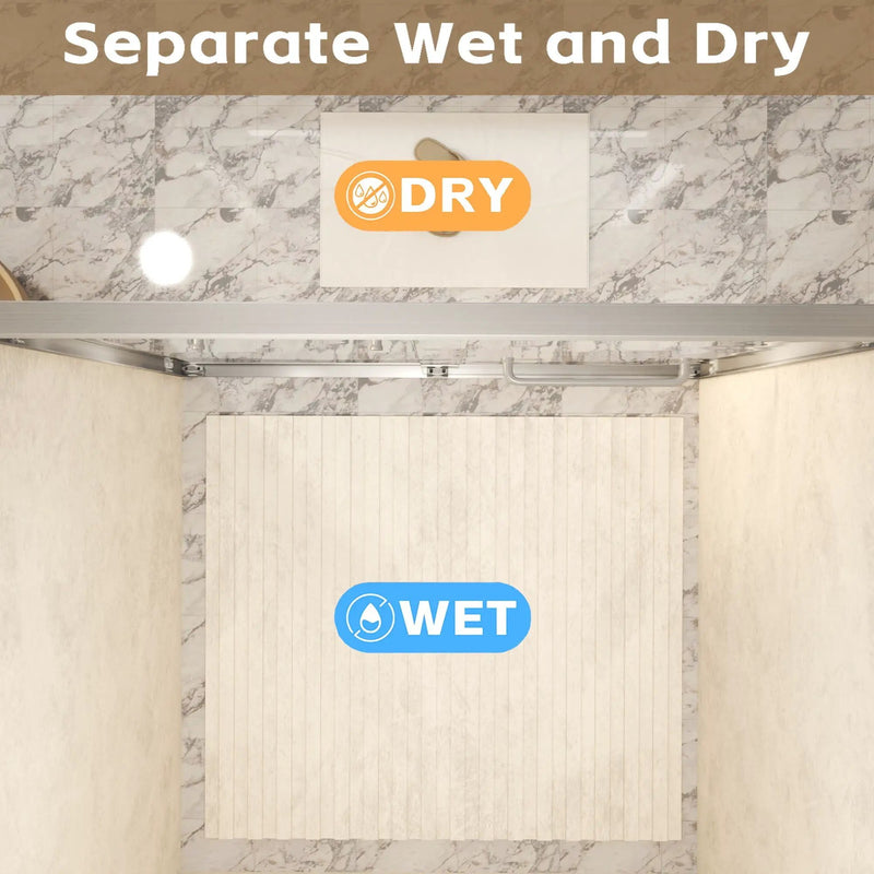 Double Sliding Shower Door With Explosion Proof Film