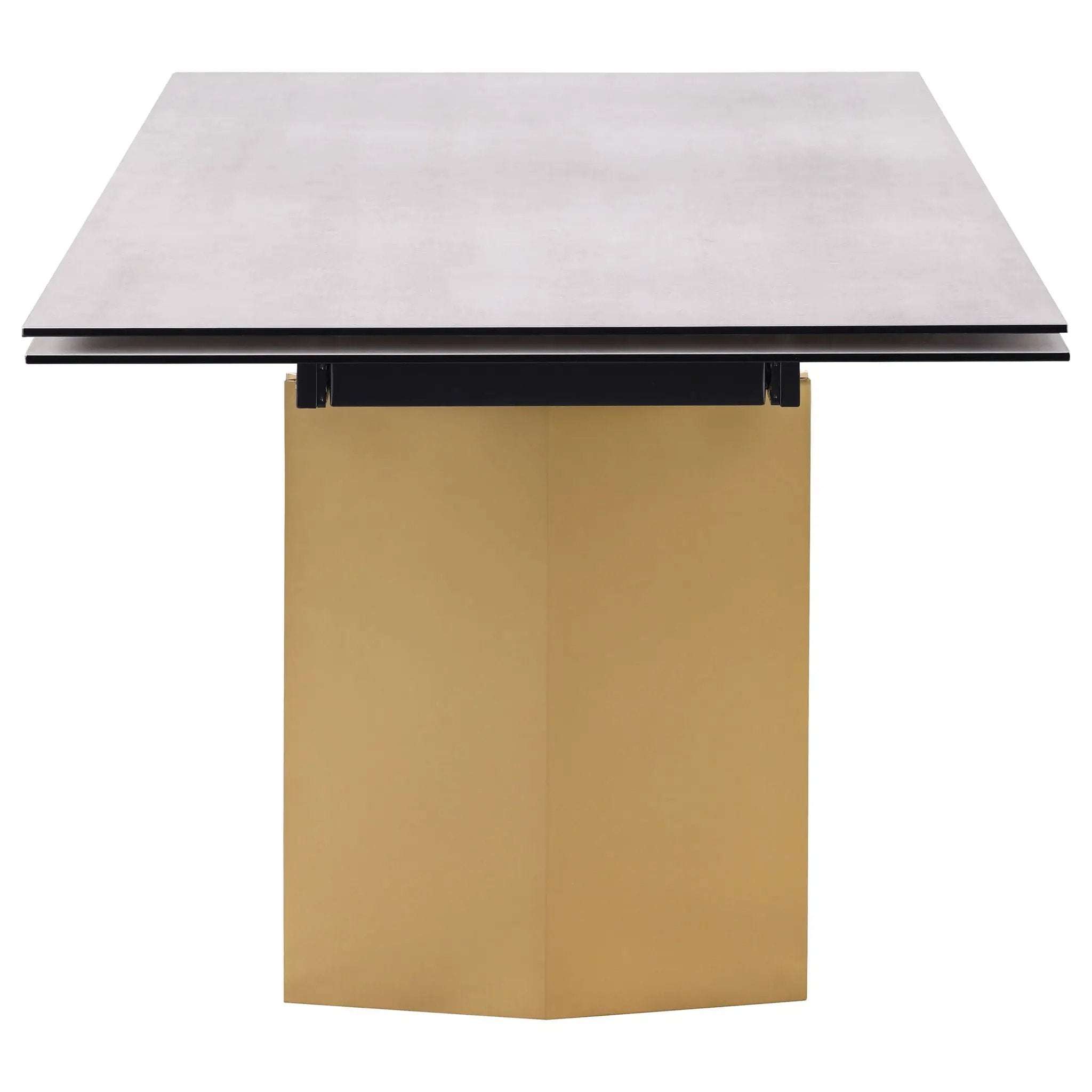 Vesa 97-inch Glass Top Extension Dining Table Beige by Unique Piece Furniture