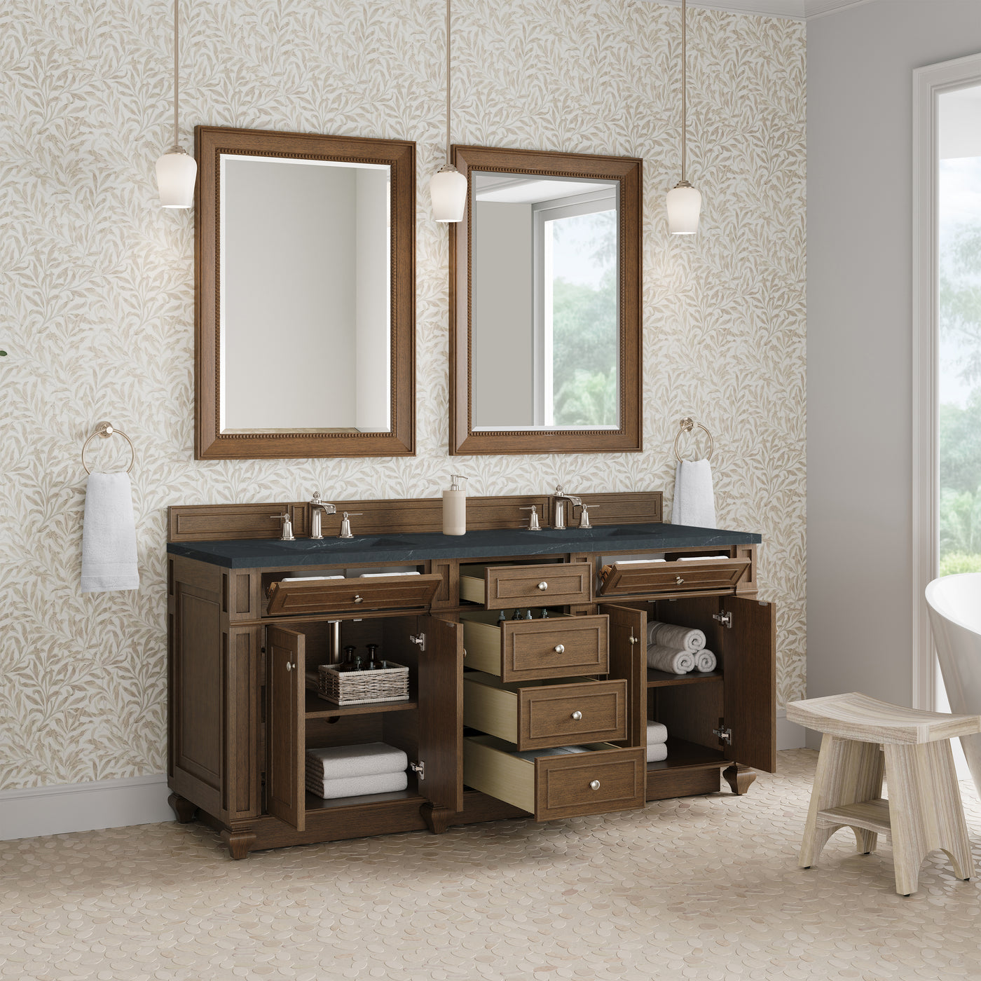 James Martin Bristol 72" Double Bathroom Vanity, Saddle Brown, view 28