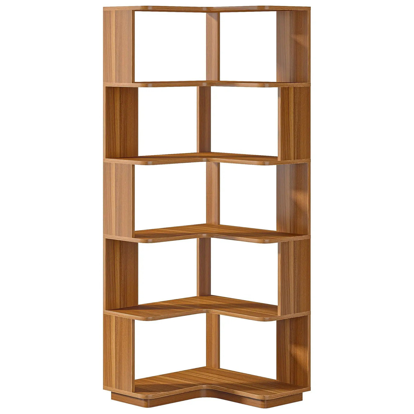 6 Tier Corner Bookshelf, L-Shaped Freestanding Shelf With Anti Drop Panels by HouseOfZazla