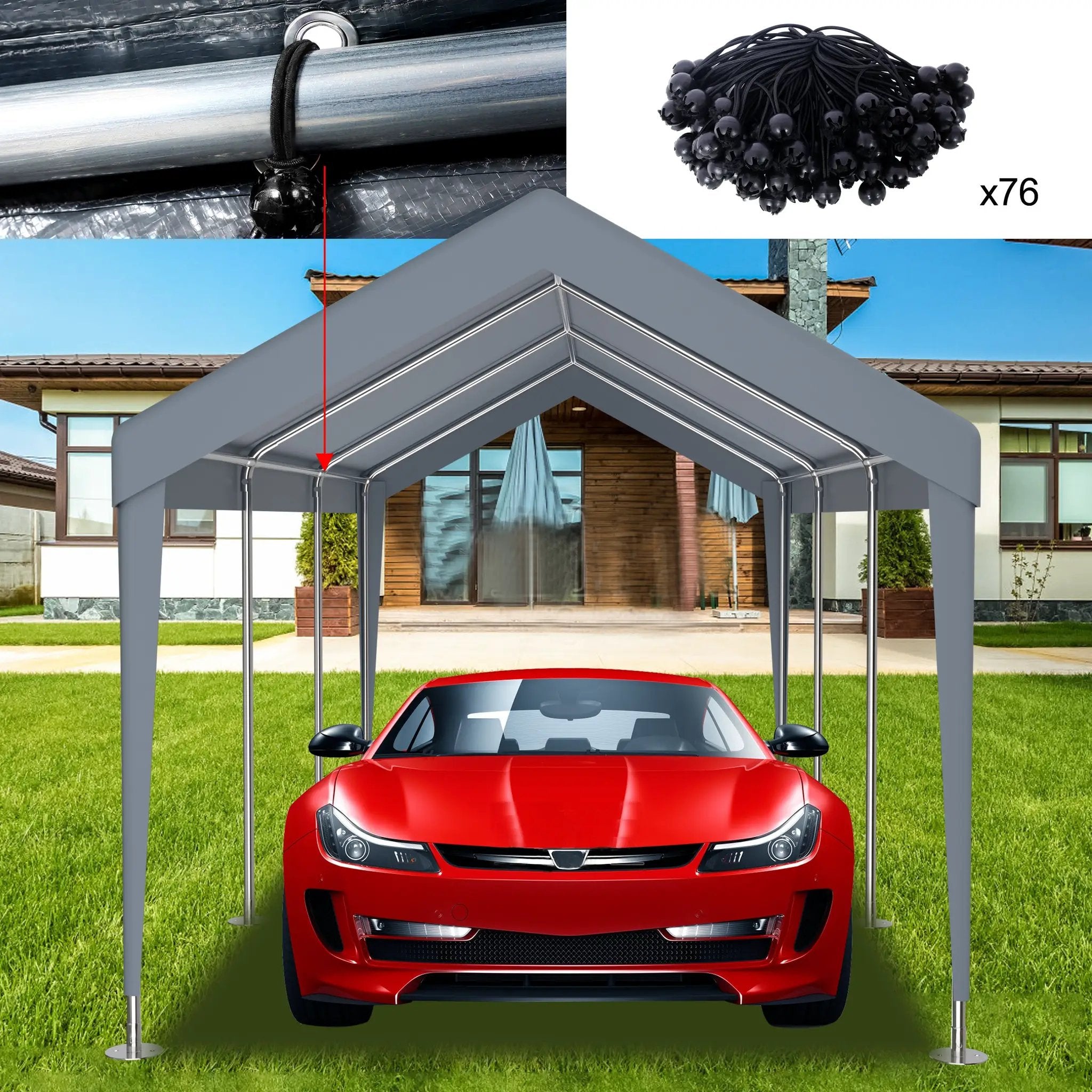 12x20ft Carport Replacement Canopy Cover by HouseOfZazla