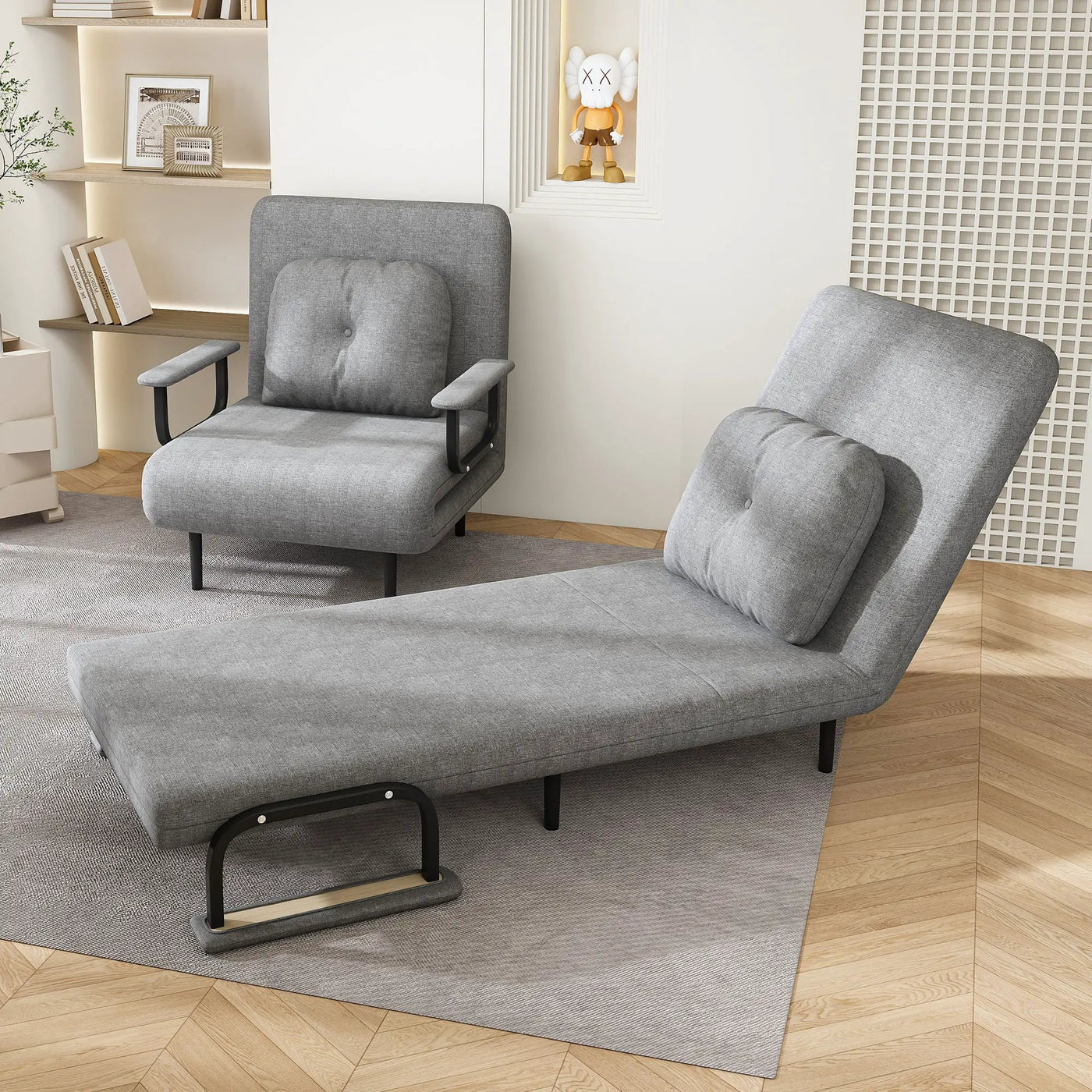 3 In 1 Convertible Folding Sofa Bed With Adjustable Backrest And Pillow by Unique Piece Furniture