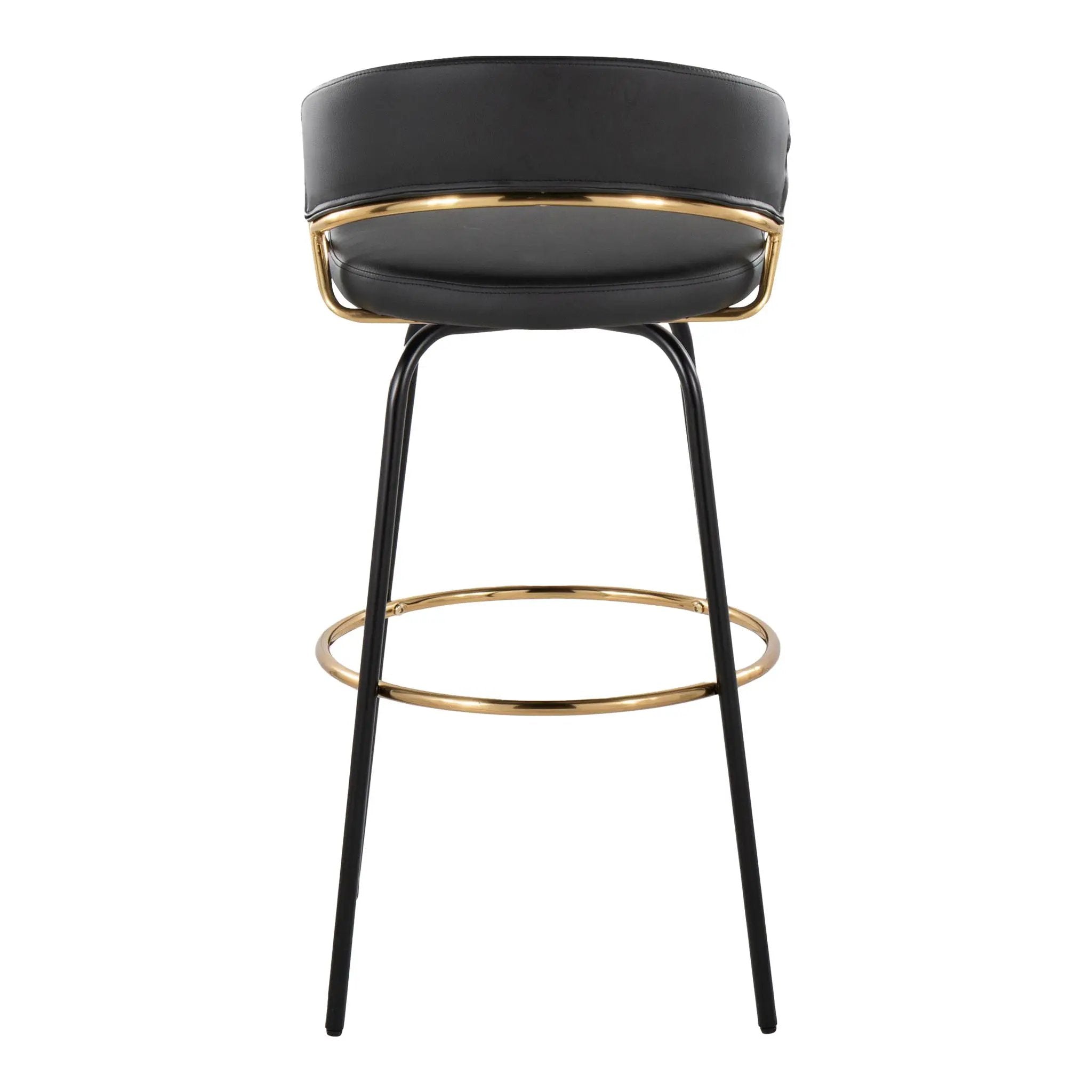Jie - Fixed Height Contemporary Barstool With Swivel Round Footrest (Set of 2) by Unique Piece Furniture