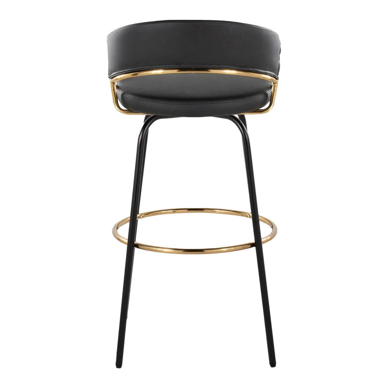 Jie - Fixed Height Contemporary Barstool With Swivel Round Footrest (Set of 2) by Unique Piece Furniture