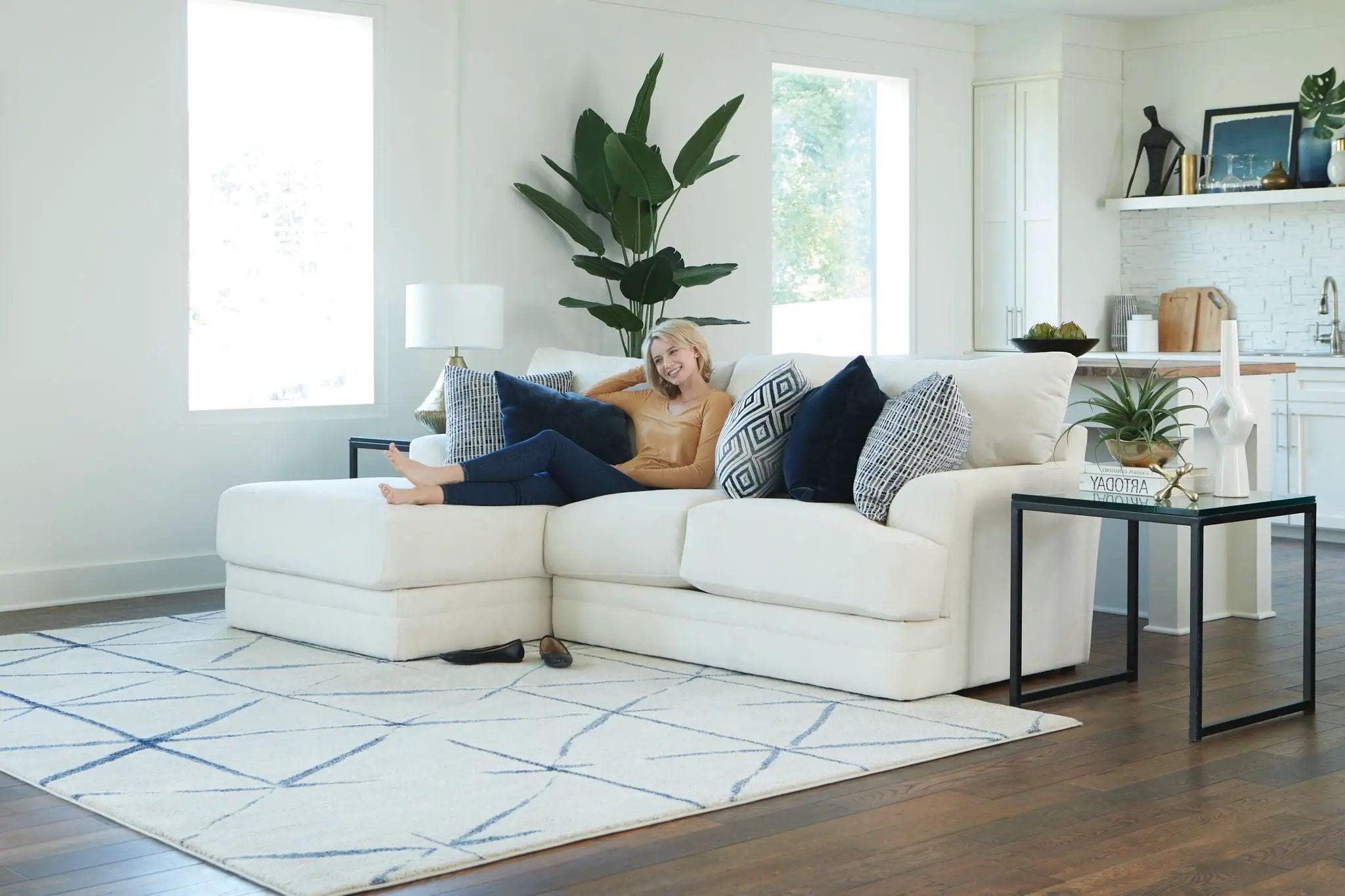 Polaris - Sectional With Comfort Coil Seating And Accent Pillows Included by Unique Piece Furniture