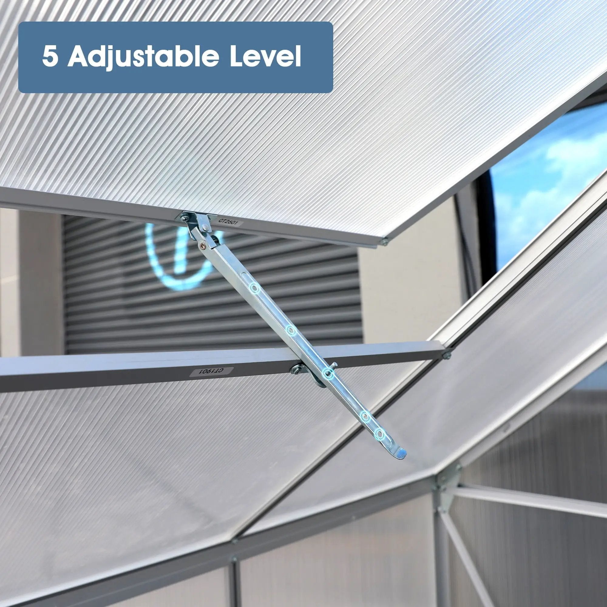 Walk-In Polycarbonate house & Roof Vent, Sliding Doors, Aluminum Hobby Hot House For Outdoor by HouseOfZazla