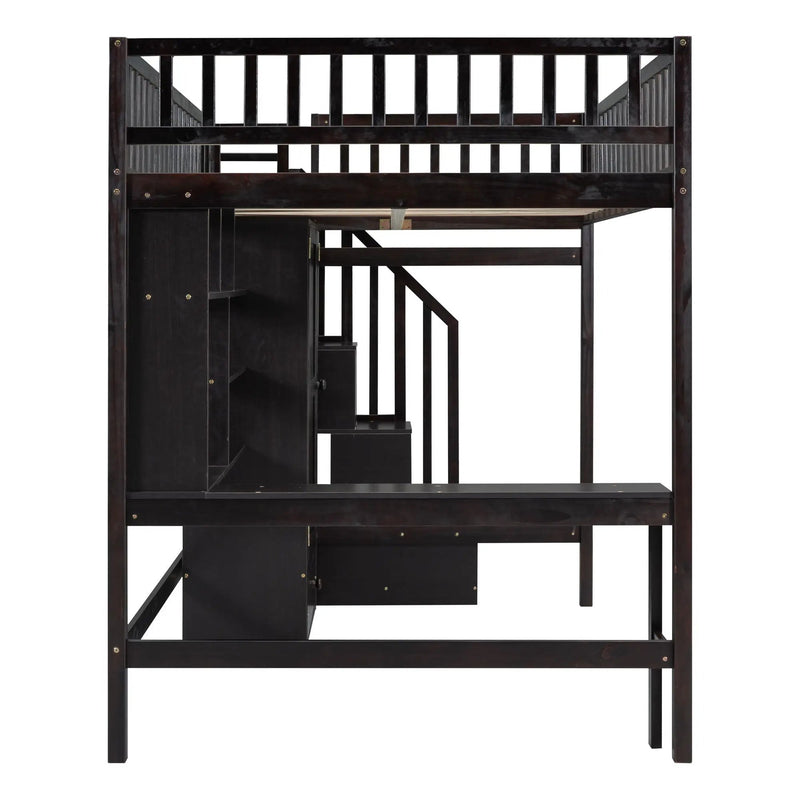 Loft Bed With Bookshelf, Drawers, Desk, And Wardrobe by HouseOfZazla