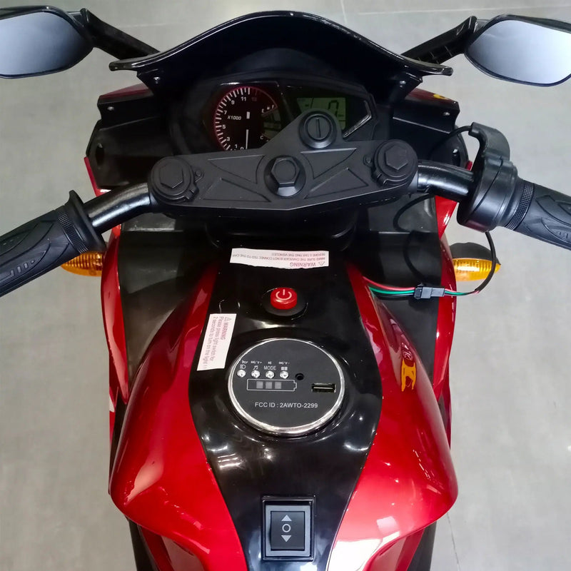 Kids 12V Motorcycle With Training Wheels, Manual Throttle, And Lighting Wheels For Boys And Girls Ages 3-6 - Red by HouseOfZazla
