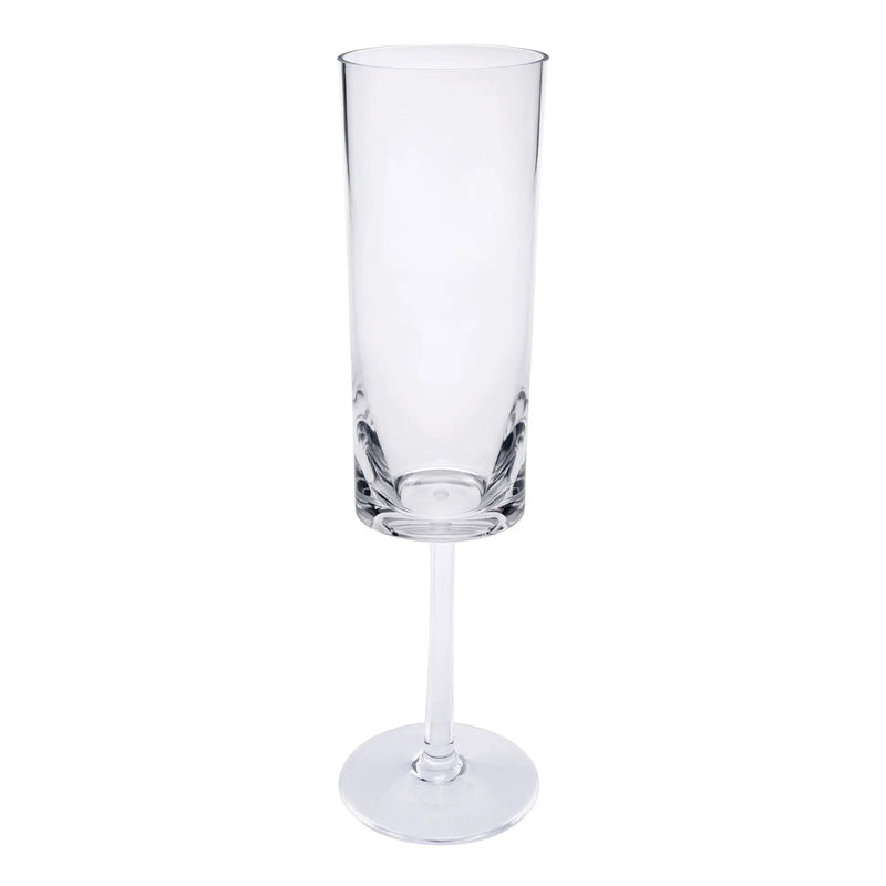 Oval Halo Unbreakable Plastic Champagne Flutes (Set of 4), Acrylic Wedding Mimosas Glasses, 4Oz - Clear by HouseOfZazla