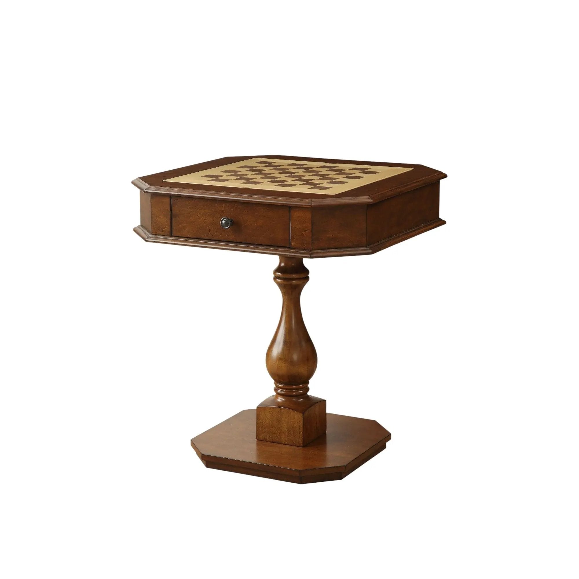 Bishop - Reversible Chess Checker Game Table With Game Tray (Chess Fingures Not Included) by Unique Piece Furniture