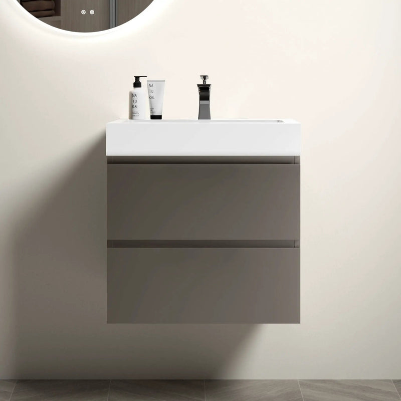 Alice - Bathroom Vanity With Sink, Large Storage Wall Mounted Floating Bathroom Vanity For Modern Bathroom, One-Piece Sink Basin Without Drain And Faucet by HouseOfZazla