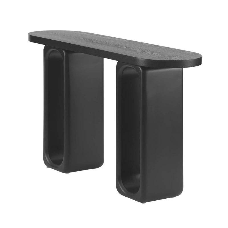 Art Sculptural Console Table With Oval Cutout Legs - Black by HouseOfZazla