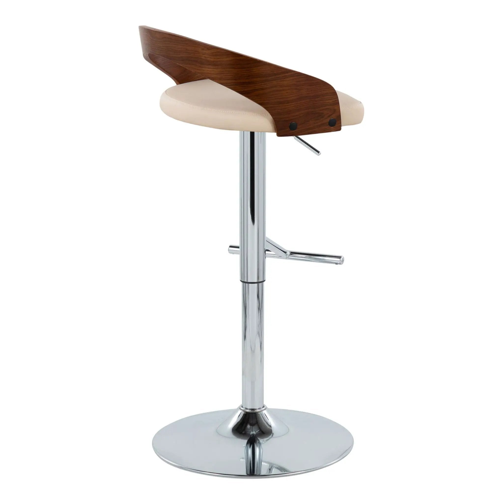 Grotto - Mid Century Modern Adjustable Height Barstool, Swivel With Straight T Footrest (Set of 2) by Unique Piece Furniture