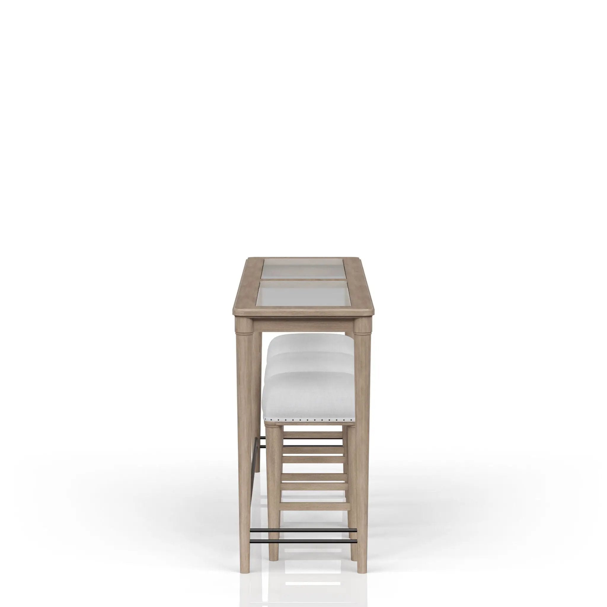 Glass Console Table With 3 Stools - Frosted by Unique Piece Furniture