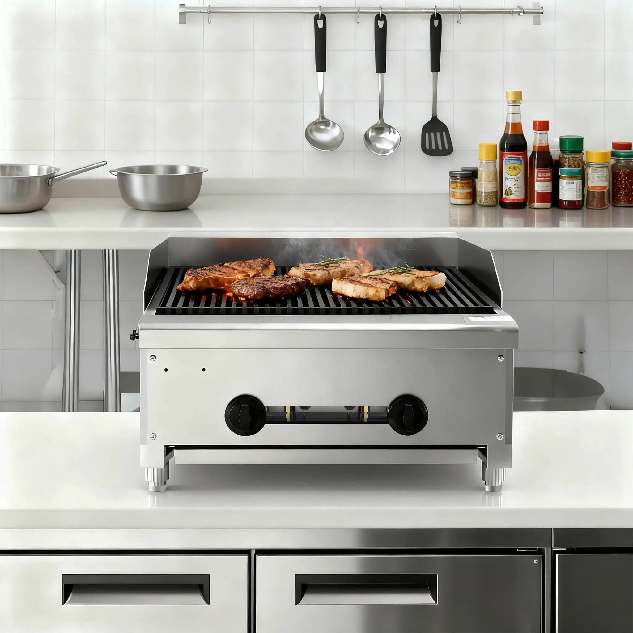 24 Inch Commercial Gas Lava Rock Charbroiler by HouseOfZazla