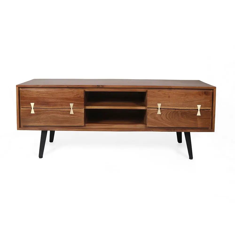 Asther - Acacia Wood TV Cabinet - Natural Wood / Brown by HouseOfZazla