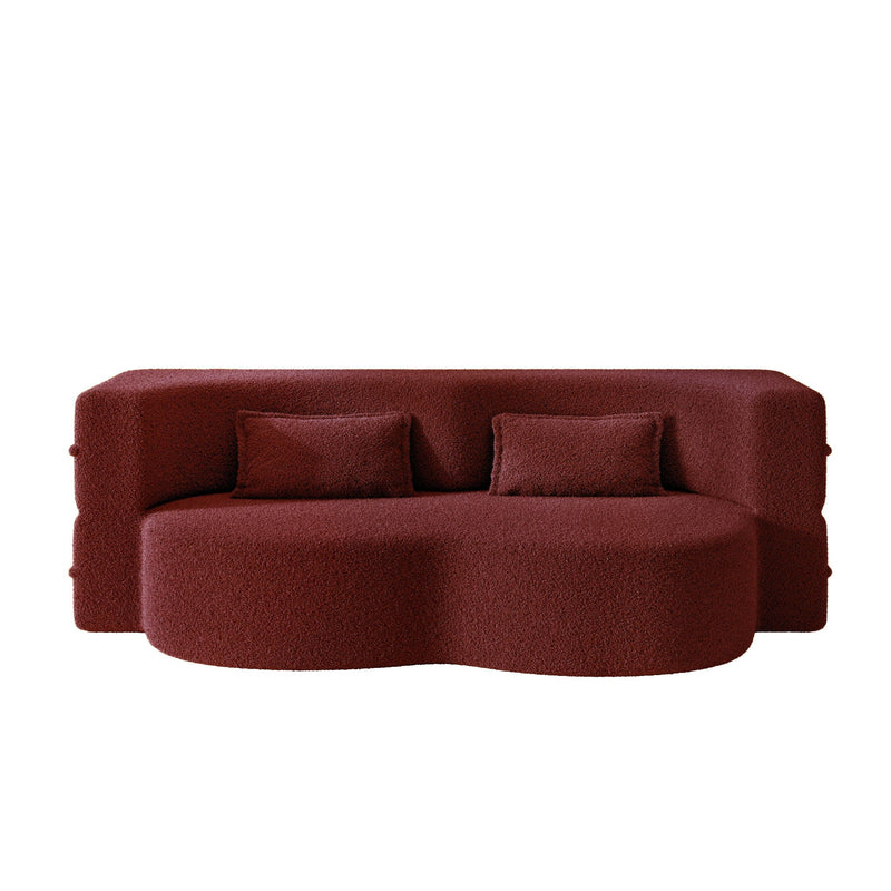 Modern Floor Sleeper Sofa Bed With 2 Pillows, Convertible Twin Size Folding Mattress For Living Room by HouseOfZazla