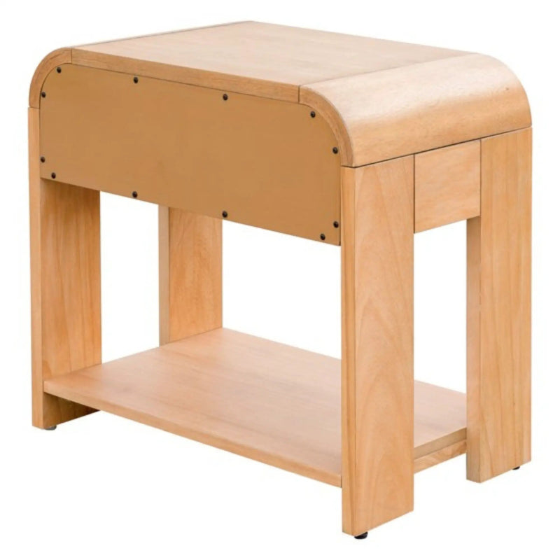 1 Drawer Waterfall Nightstand With Mid Century Design - Natural by Unique Piece Furniture