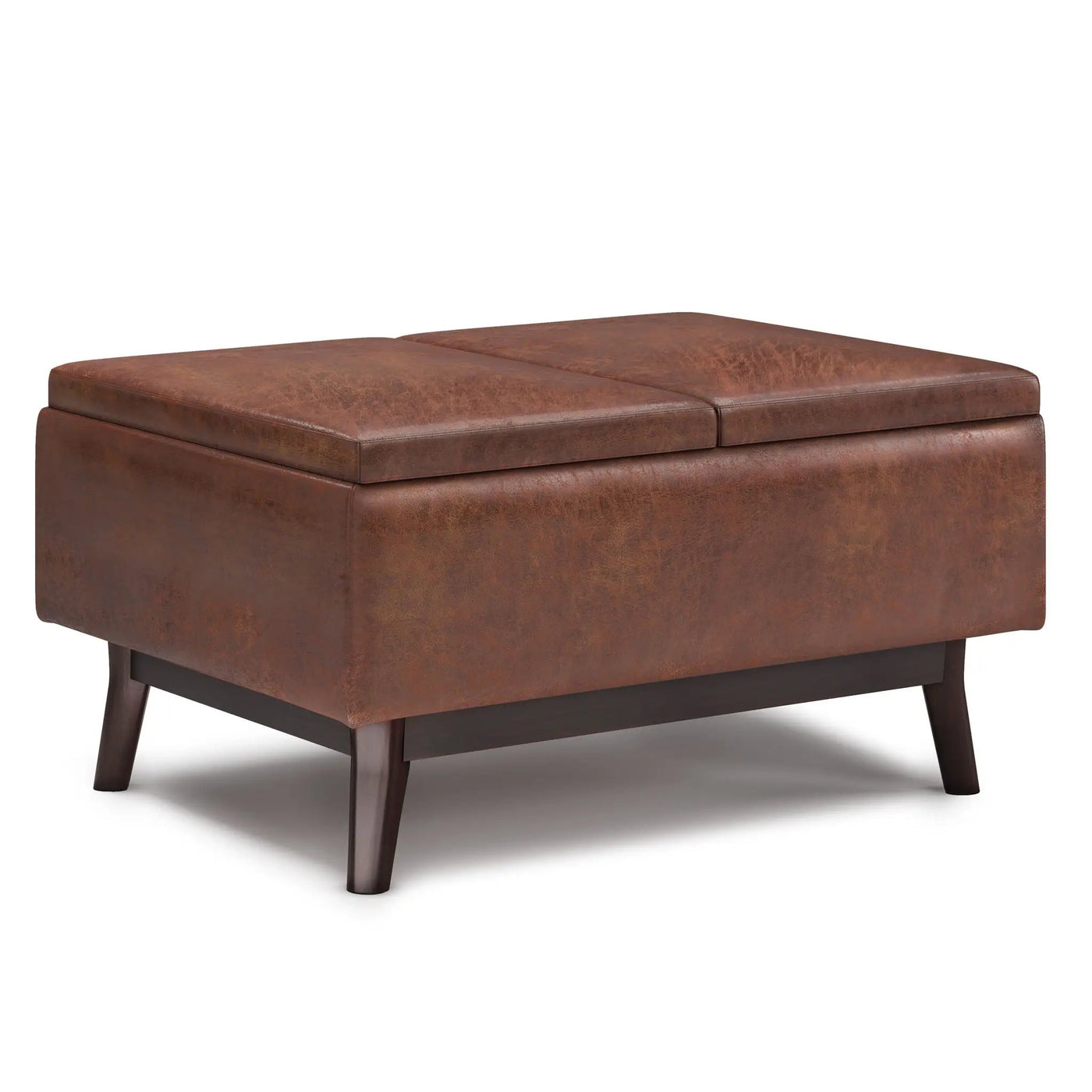 Owen - Tray Top Small Coffee Table Upholstered Storage Ottoman by HouseOfZazla