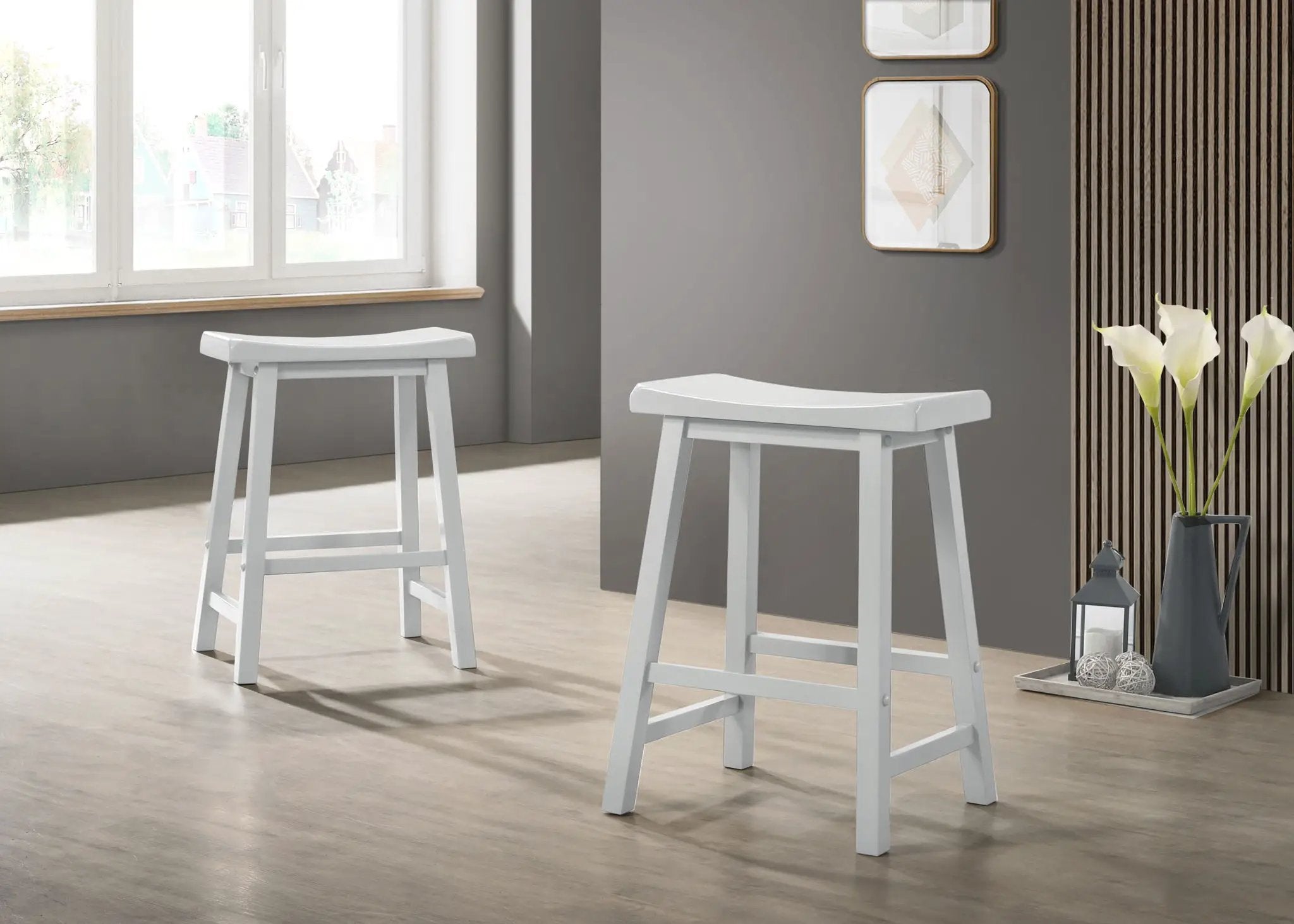 Alonzo - Small Space Counter Height Dining Table With Cabinet, Drawer, And 2 Ergonomic Counter Stools (Set of 3) by HouseOfZazla