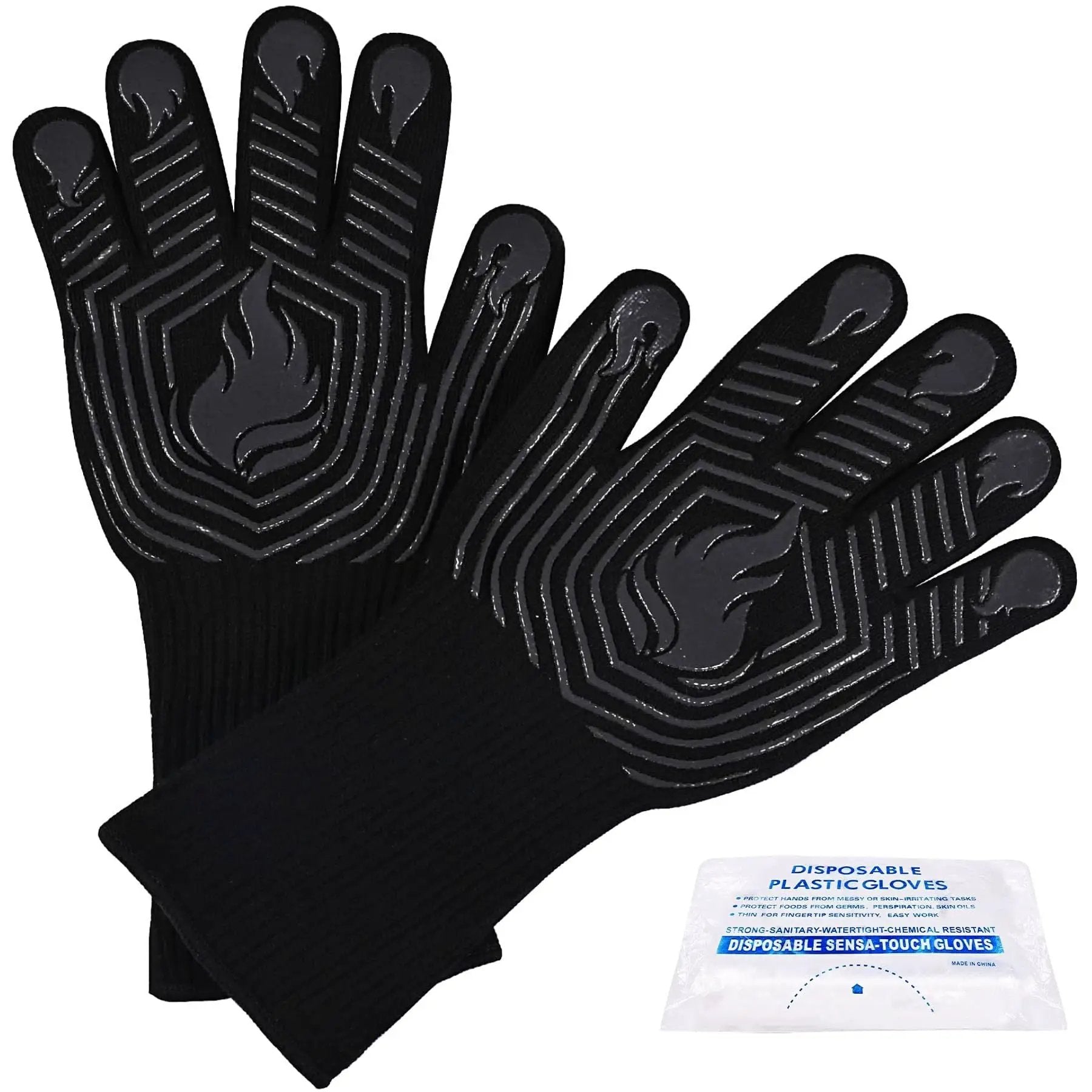 BBQ Gloves 1472°F Heat Resistant Fireproof Oven Mitts by HouseOfZazla