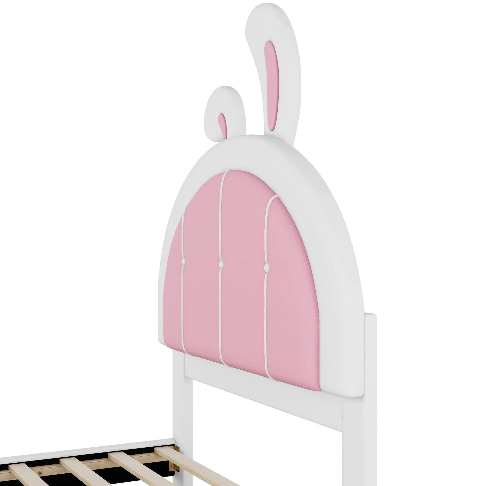 Upholstered Platform Bed With Rabbit Shaped Headboard by HouseOfZazla