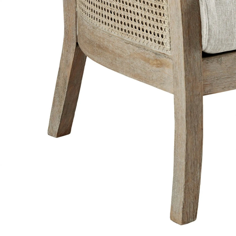 Cane Armchair With High Density Foam - Cream / Reclaimed Natural by Unique Piece Furniture