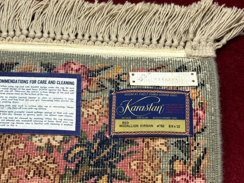 Karastan Rug 8.8 x12 Red Kirman #762, Original 700 Series, Vintage Karastan Carpet, Discontinued Karastan Rug, Karastan Wool Area Rug by Jewel Rugs