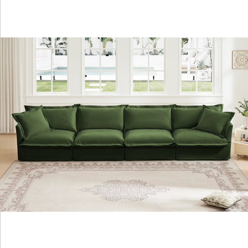 Slipcovered Long Sofa - 4 Seater by HouseOfZazla