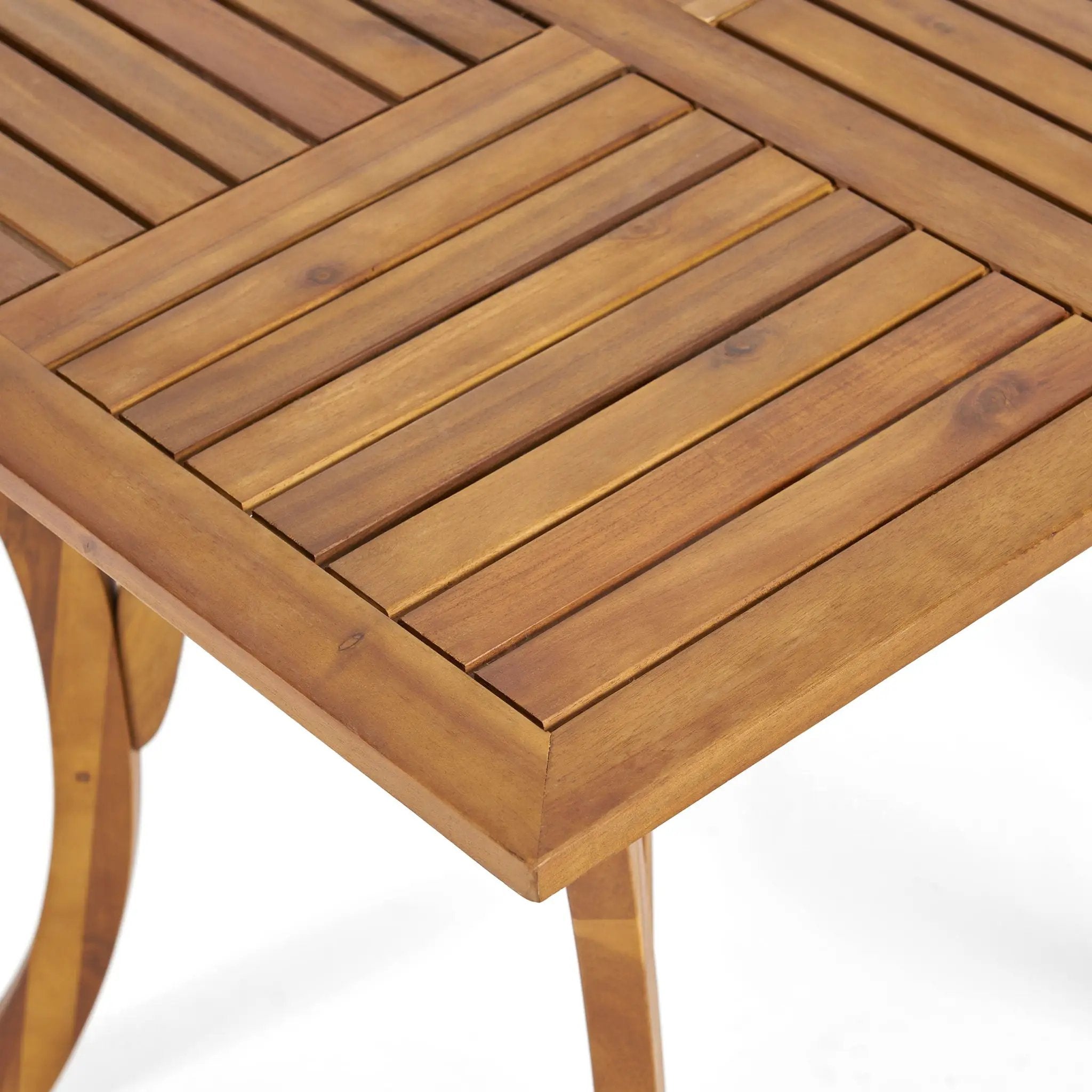 Outdoor Hermosa 5 Piece Wood Dining Set With Cushions - Teak / Beige by HouseOfZazla