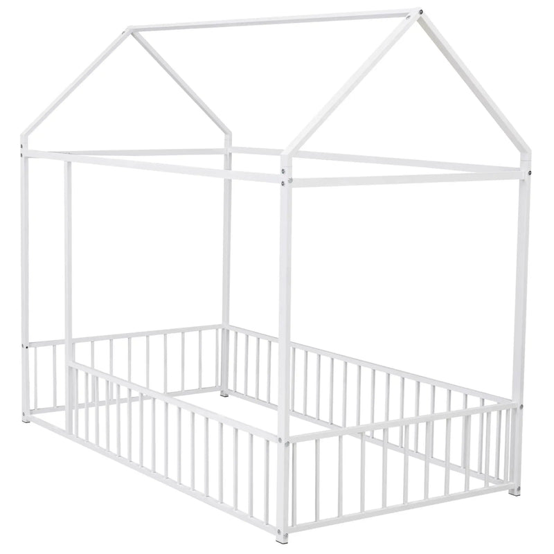 Metal Bed House Bed Frame With Fence by HouseOfZazla