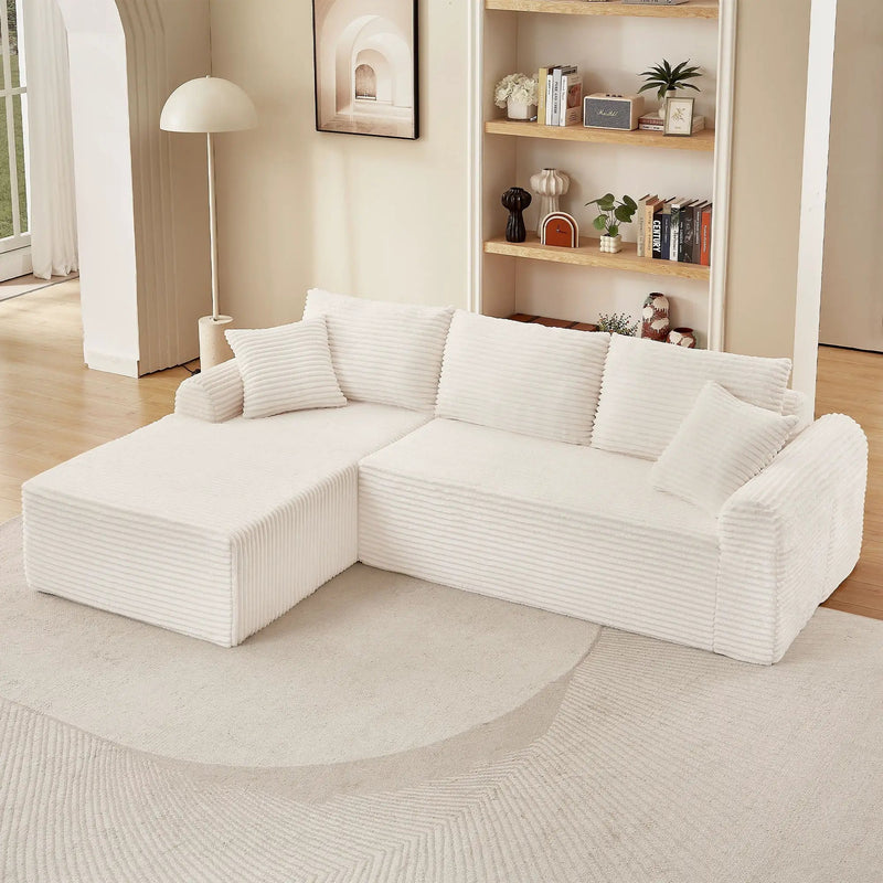 Modular Sectional With Arched Armrests, Includes 3 Back Cushions & 2 Throw Pillows by Unique Piece Furniture