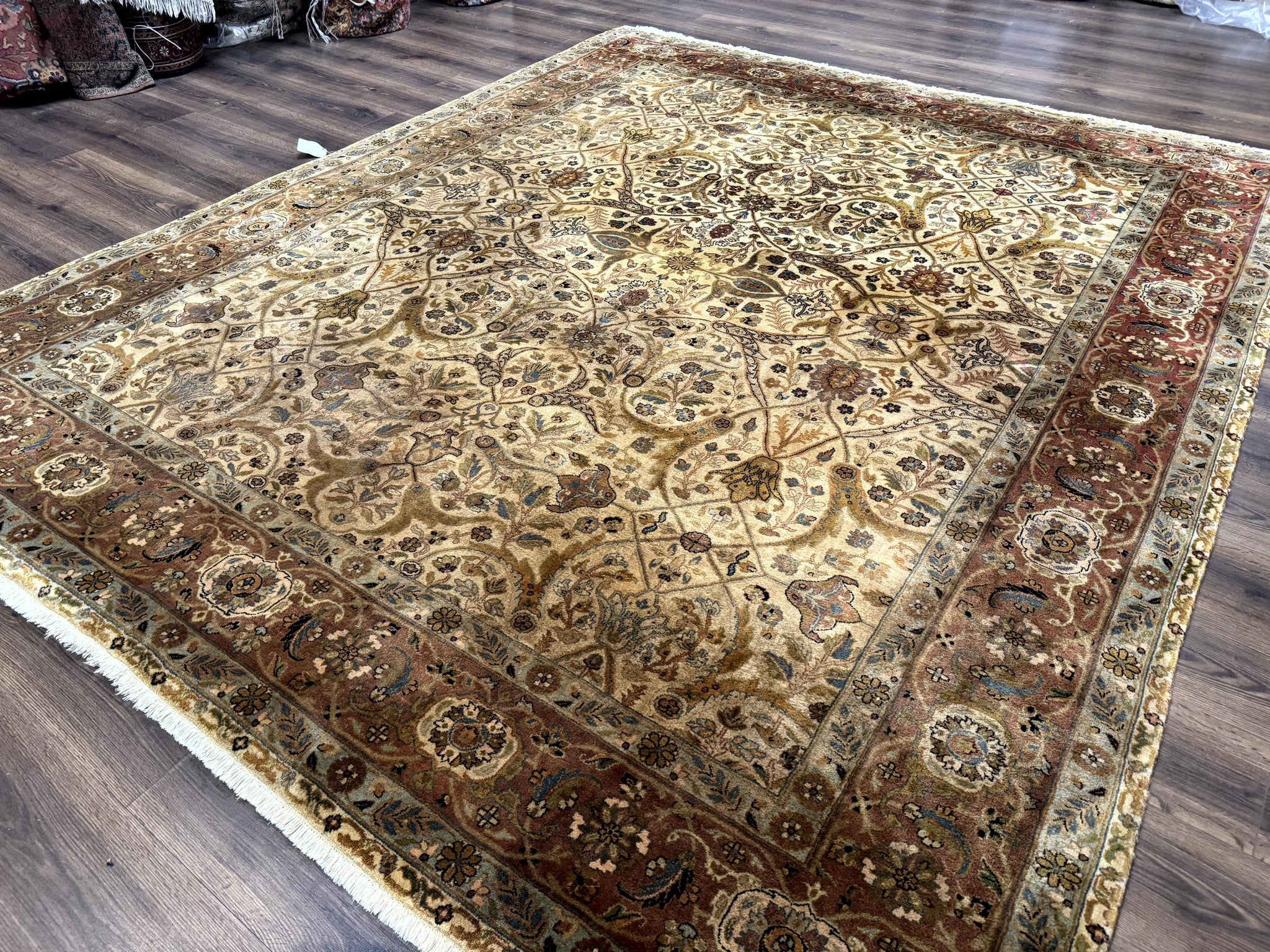 Indo Persian Rug 8x10, Teawash Bidjar Carpet, Allover Pattern by Jewel Rugs