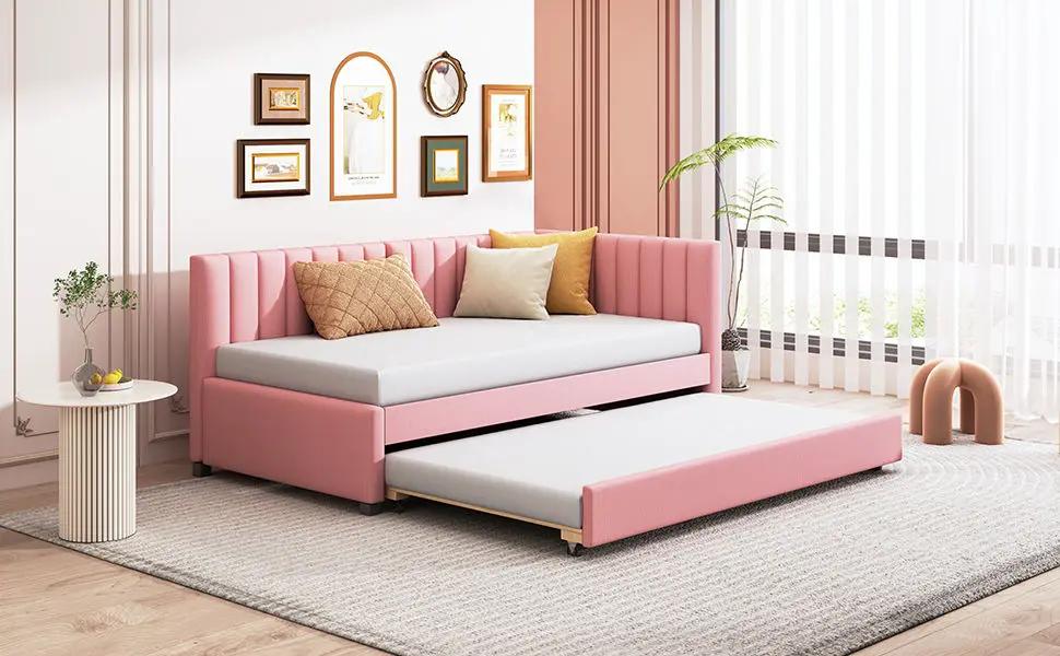 Upholstered Daybed, Sofa Bed Frame, No Box Spring Needed by HouseOfZazla