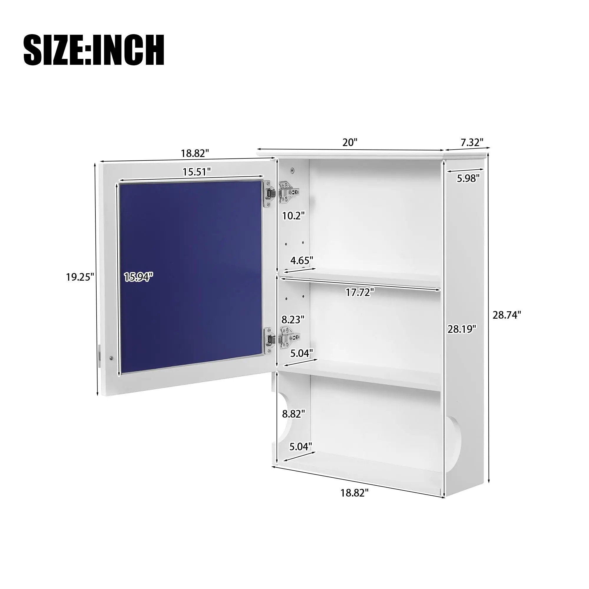 Wall Mounted Bathroom Storage Cabinet With Mirror, Soft Closing Hinges by Unique Piece Furniture