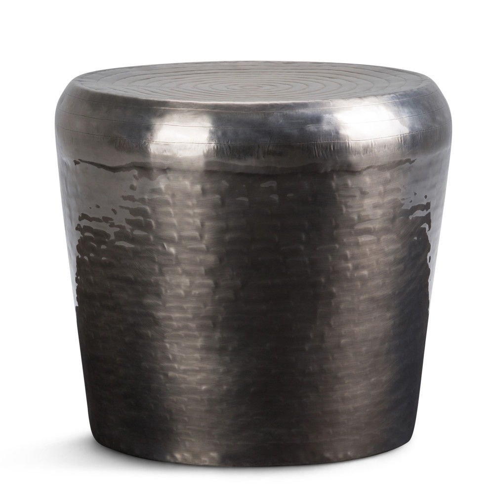 Troy - Metal Accent Table - Antique Silver by HouseOfZazla