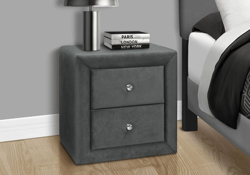 Nightstand With Storage Drawer, Upholstered, Transitional by HouseOfZazla