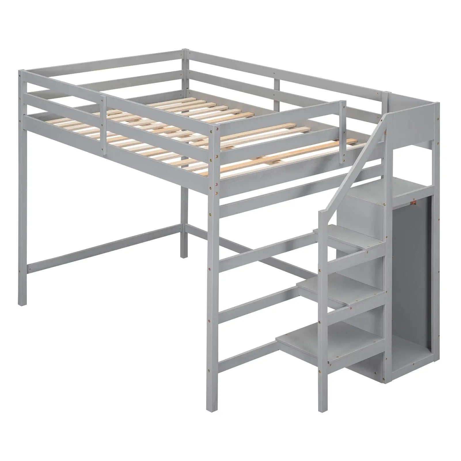 Loft Bed With Built In Storage Wardrobe And Staircase