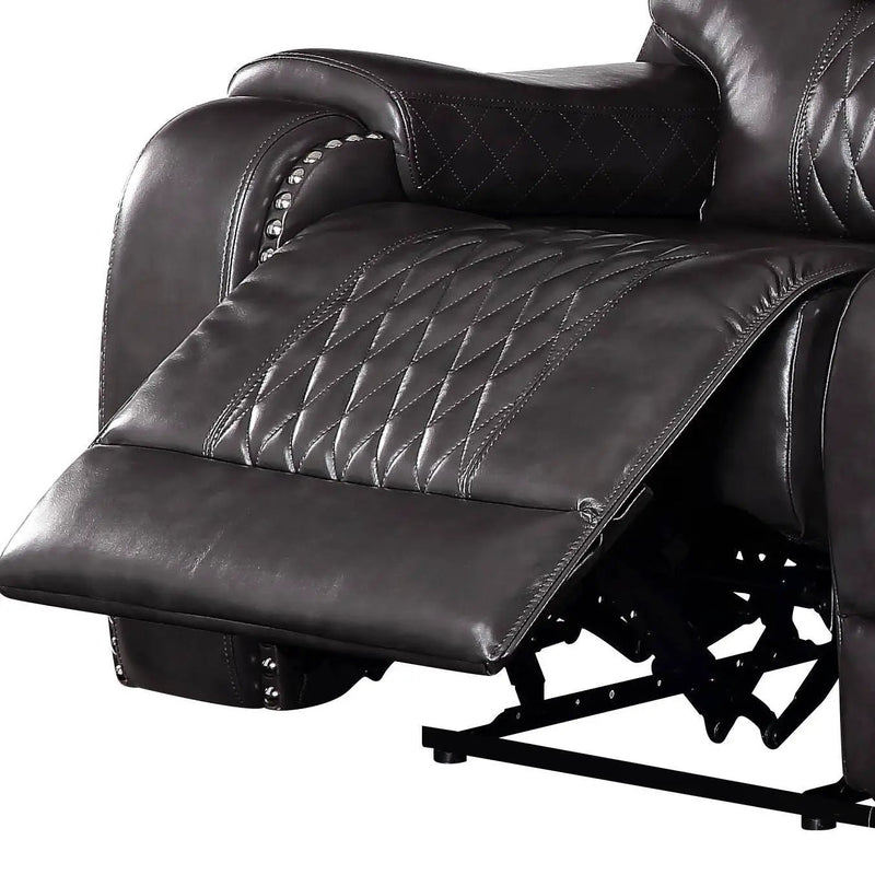 Braylon - Magnetite Synthetic Leather Manual Recliner Sofa - Brown by Unique Piece Furniture
