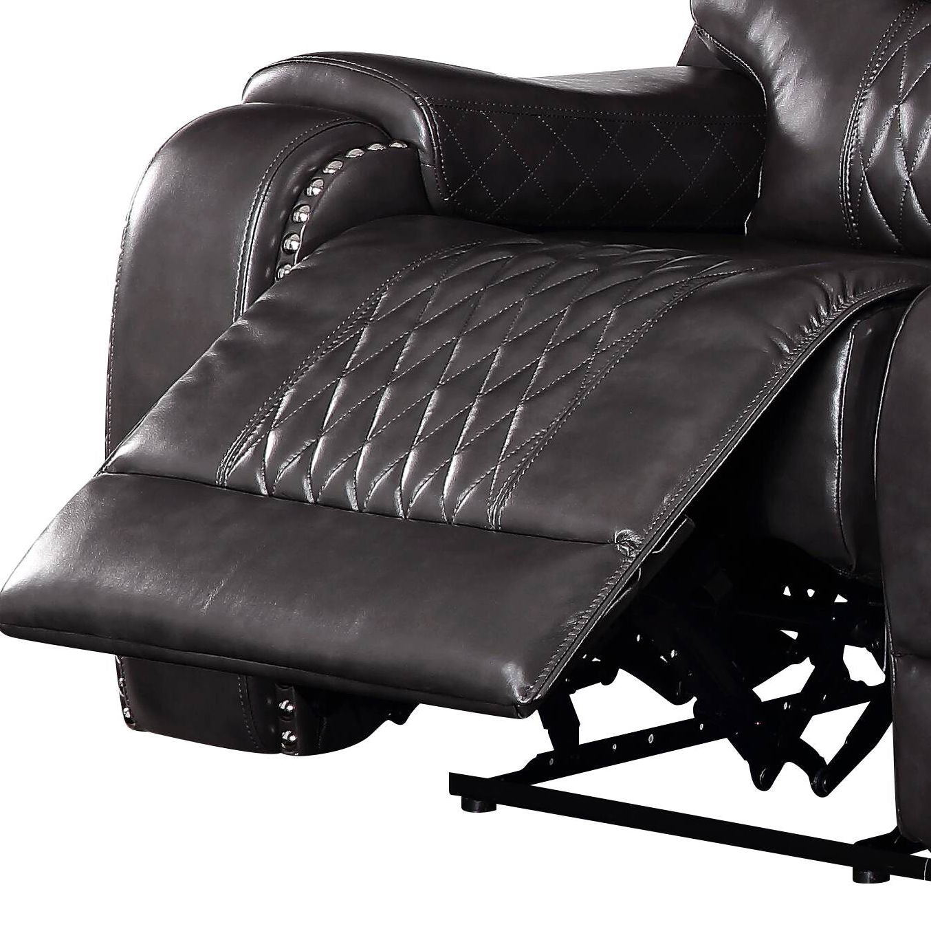 Braylon - Magnetite Synthetic Leather Manual Recliner Sofa - Brown by HouseOfZazla