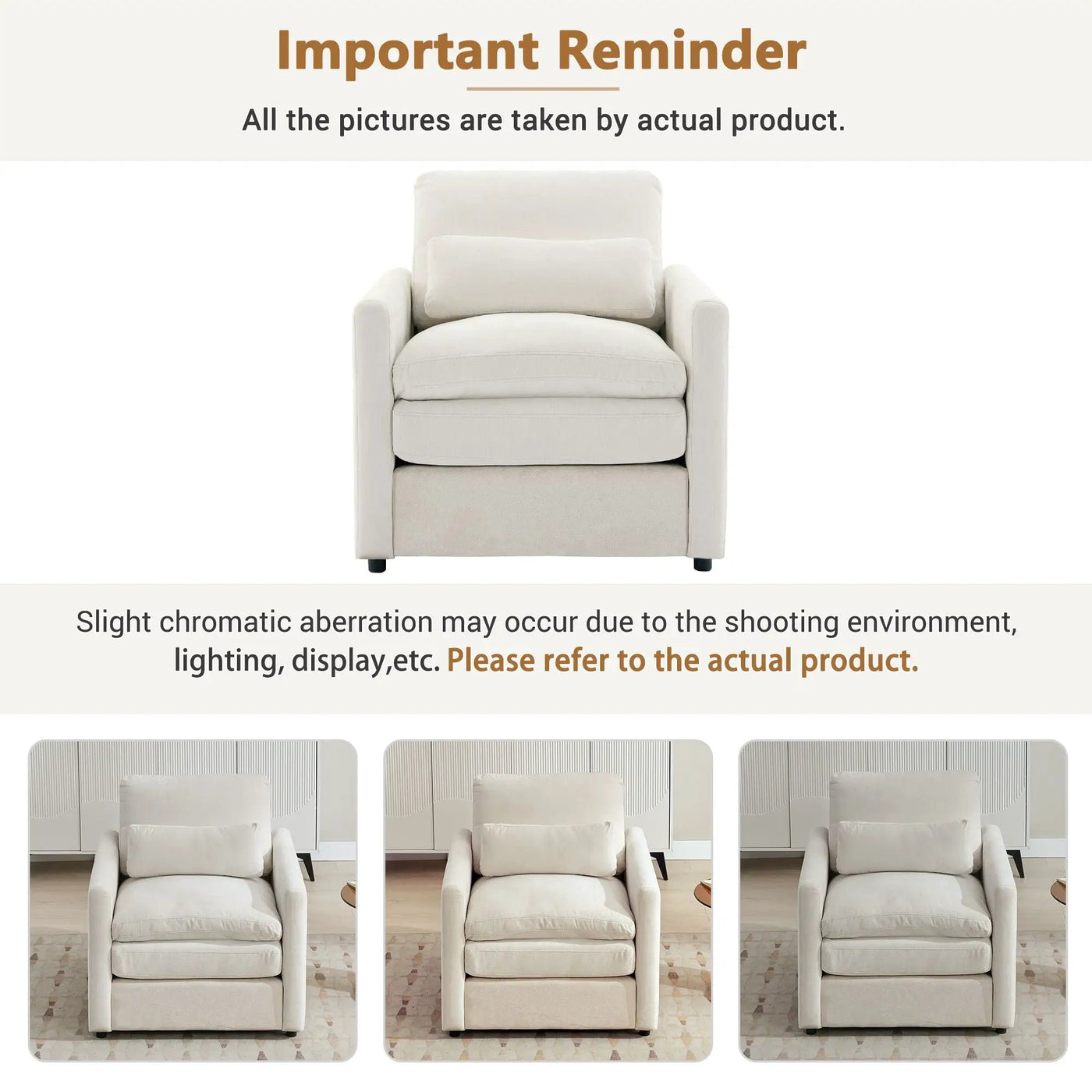 Cozy Upholstered Cushion Armchair For Living Room by Unique Piece Furniture