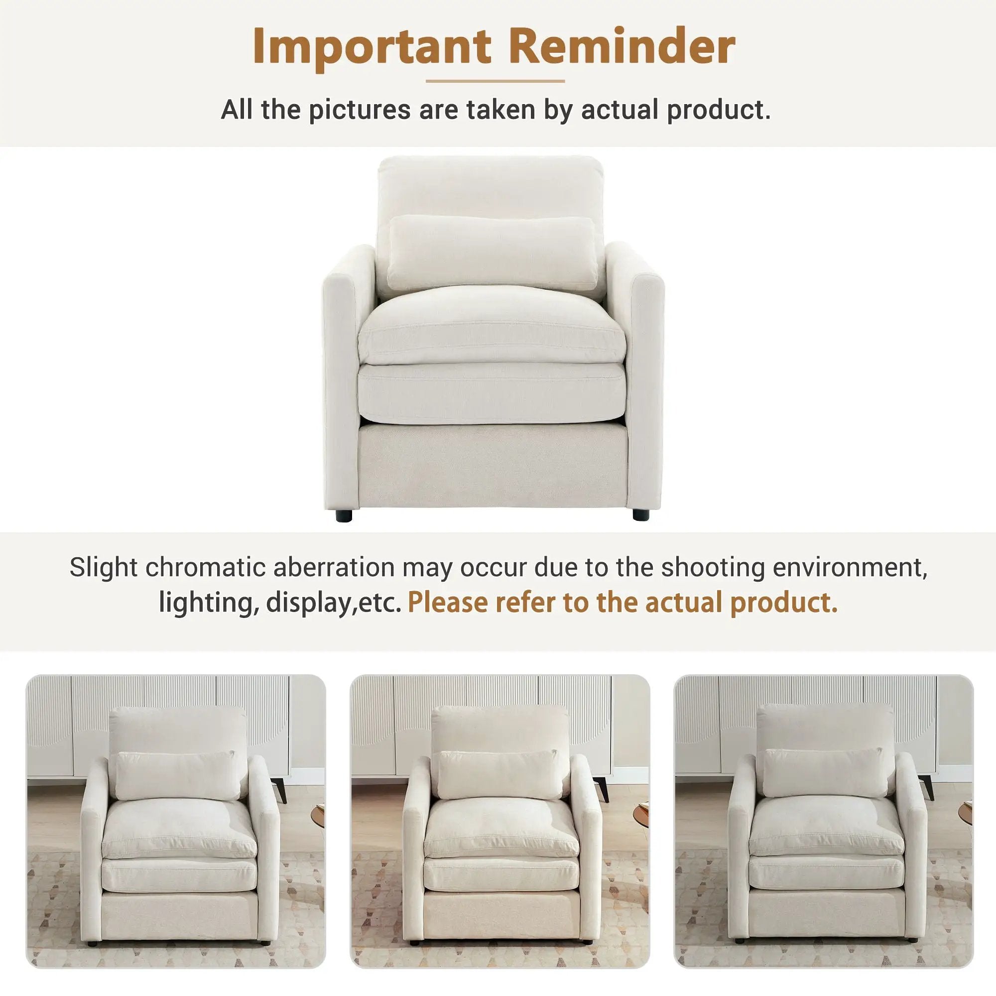 Cozy Upholstered Cushion Armchair For Living Room by HouseOfZazla