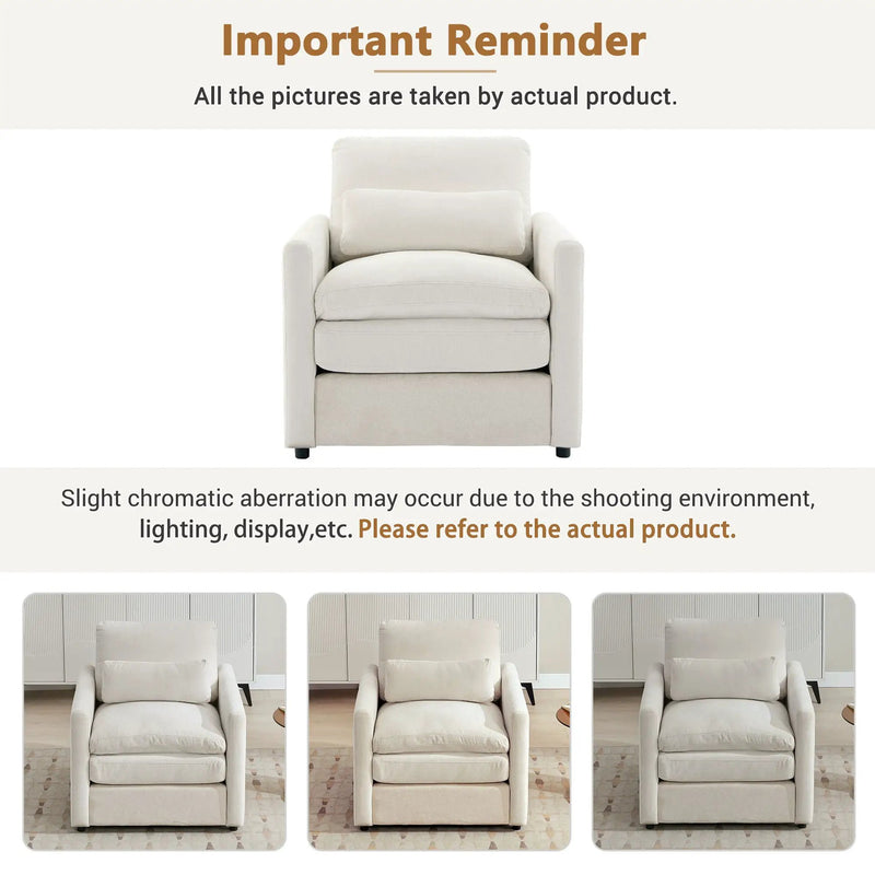 Cozy Upholstered Cushion Armchair For Living Room by HouseOfZazla