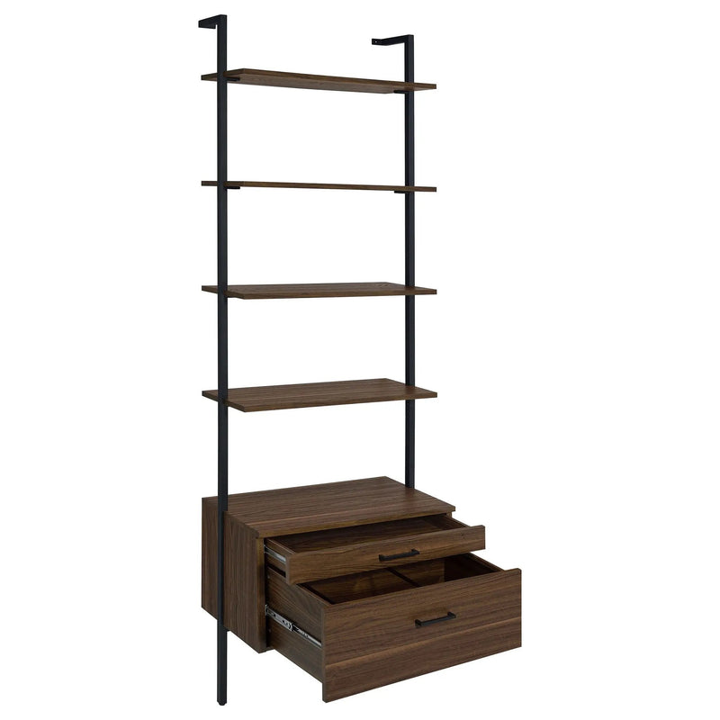 Owens 3-piece 96-inch Wall Mounted Bookshelf Set Walnut by Unique Piece Furniture