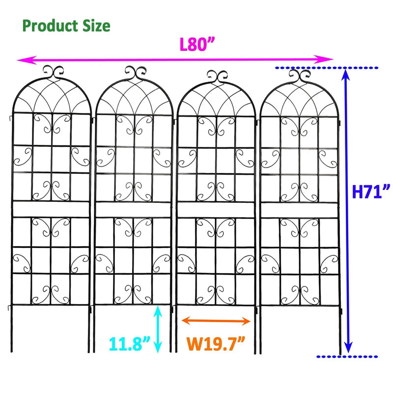 Metal Garden Rustproof Trellis For Climbing Plants Outdoor Flower Support by Unique Piece Furniture