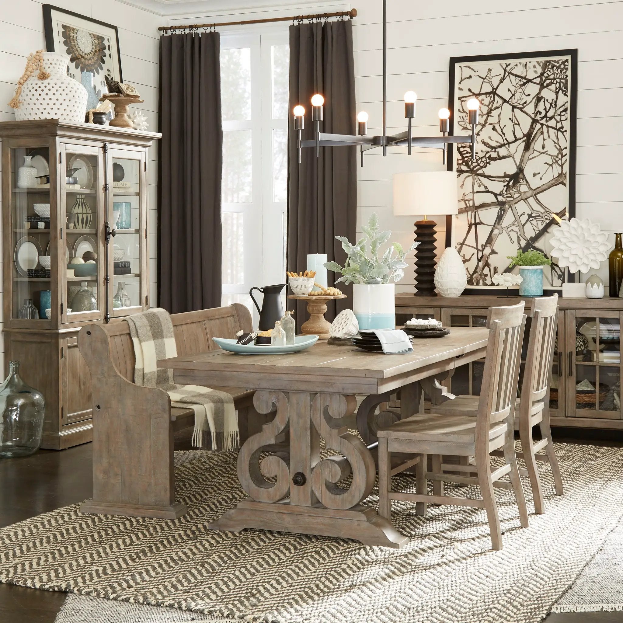 Tinley Park - Bench With Back - Dove Tail Gray by Unique Piece Furniture