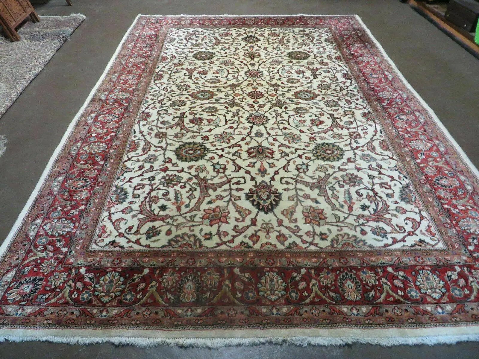 7' X 10' Vintage Handmade India Floral Oriental Wool Rug Hand knotted Carpet by Jewel Rugs