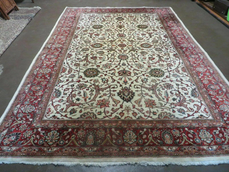 7' X 10' Vintage Handmade India Floral Oriental Wool Rug Hand knotted Carpet by Jewel Rugs